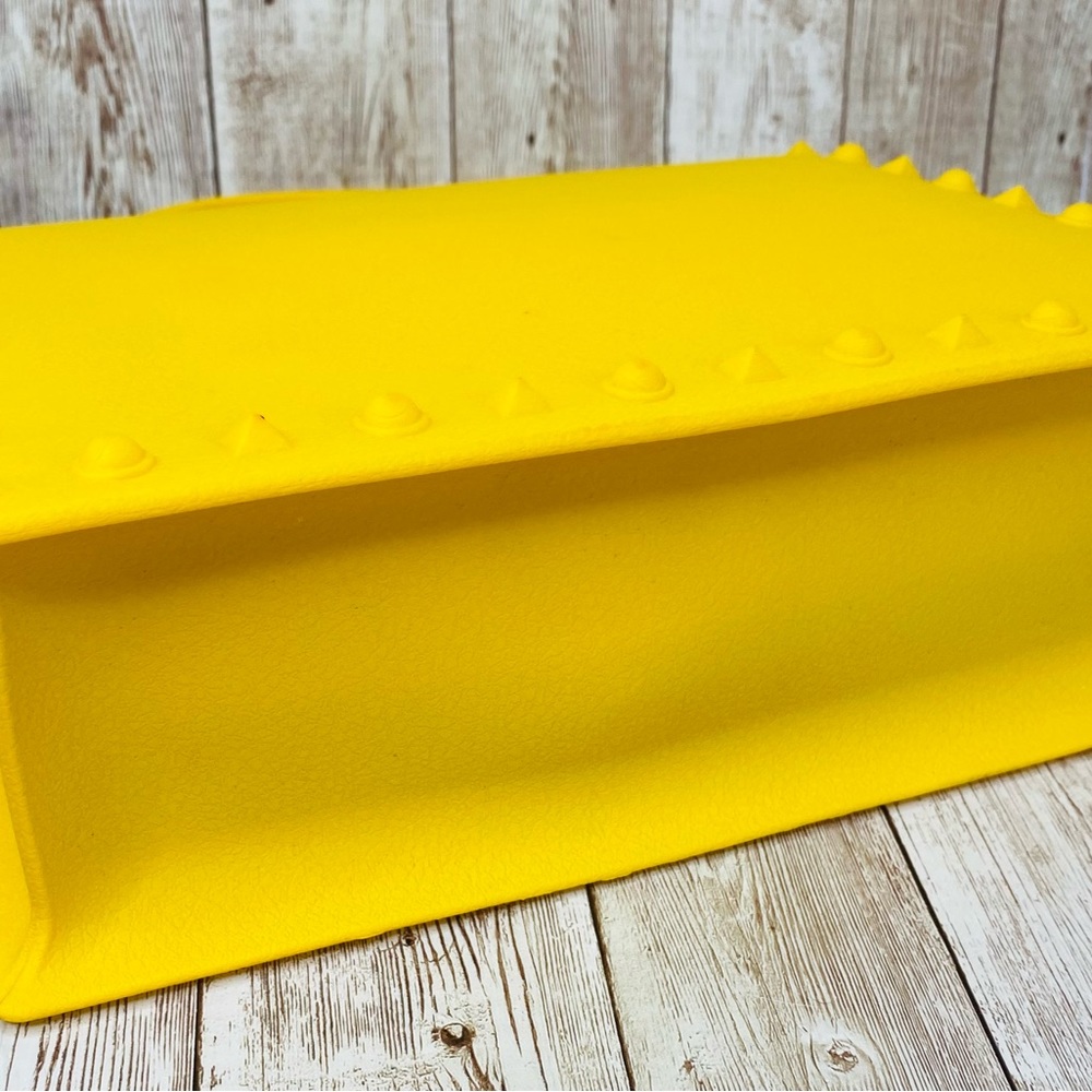 Yellow neon jelly, purse 90s PVC bag lunchpail - Picture 3 of 8